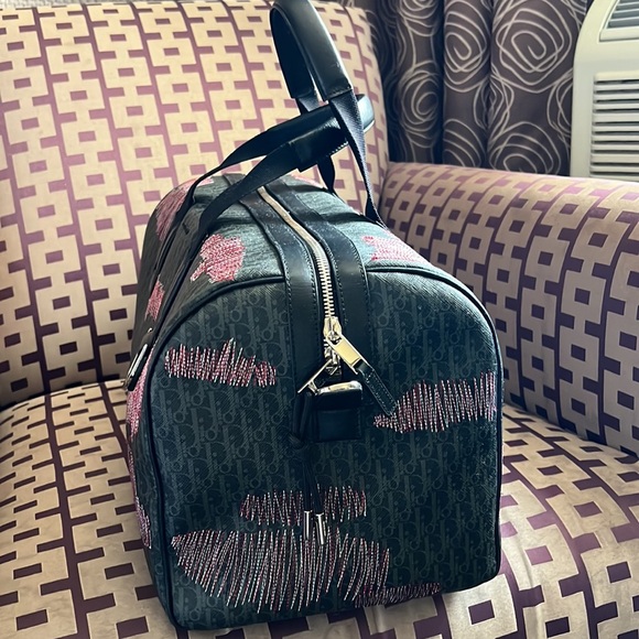 Dior unisex stitched limited edition oblique monogram jacquard logo duffle bag - Picture 11 of 15